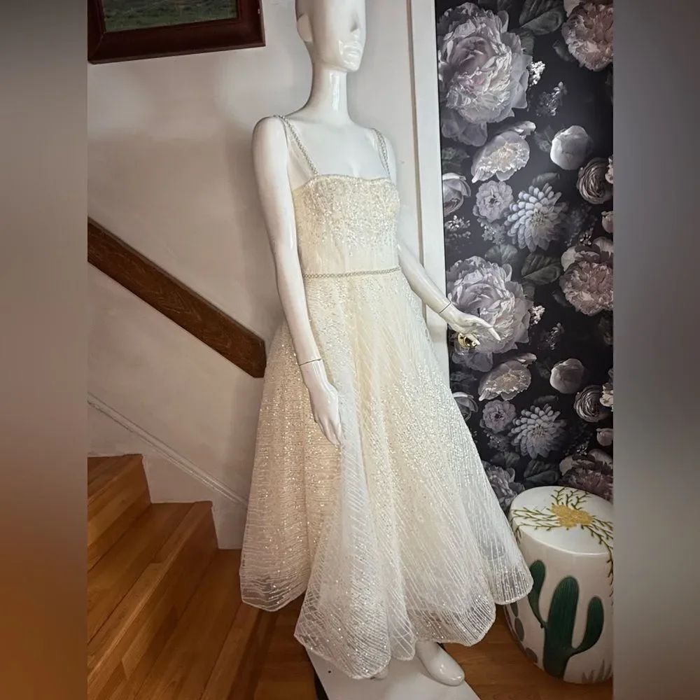 Bronx And Banco Mademoiselle Bridal Midi Dress/ Size M — image 6 of 8